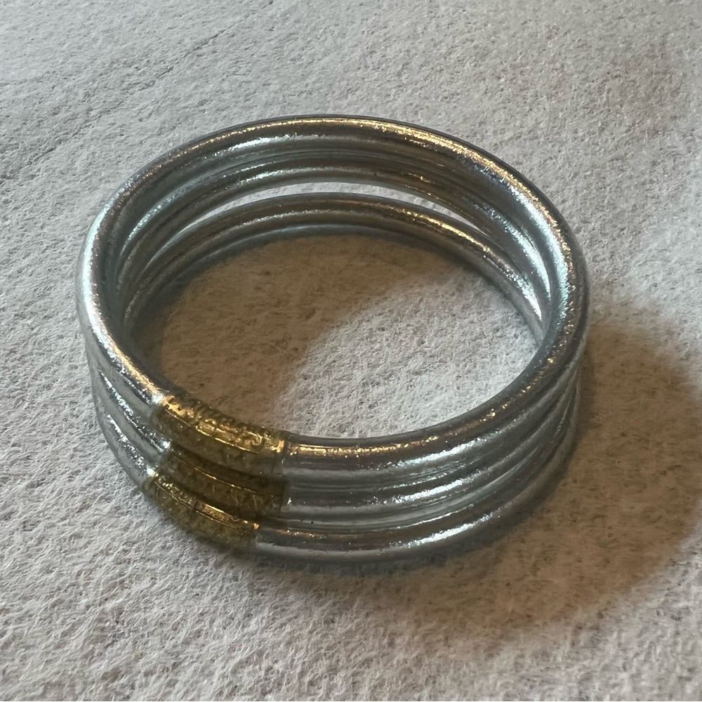 Budhagirl All Weather Bangles 3 Silver Size Medium